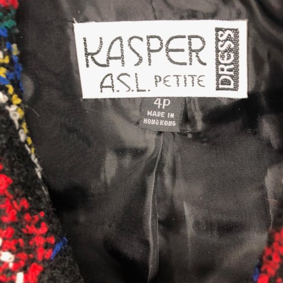 Rare KASPER Plaid Jacket 4P - Picture 4 of 4